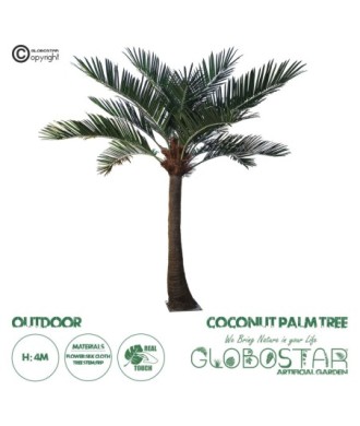 GloboStar® Artificial Garden COCONUT PALM TREE 20442 Τεχνητό Διακοσμητικό Φοινικόδεντρο Κοκοφοίνικας Εξωτερικού Χώρου IP68 UV Certified Protection Υ400cm